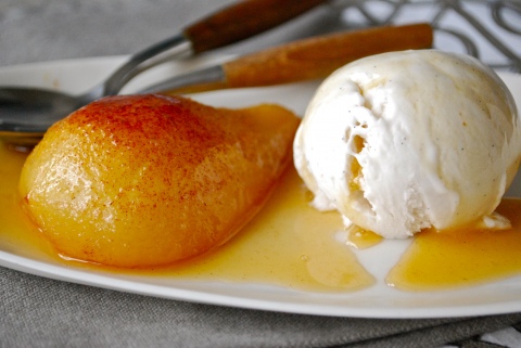 dsc_0198 vegan Easter feast, Easter dinner, vegan feast, baked pear, winter vegetables, spring greens, vgourmet, Ruth Richardson